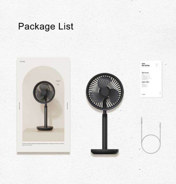 Xiaomi SOLOVE F5 Pro Rechargeable Fan 4000mAh With Swing & Extendable- Black