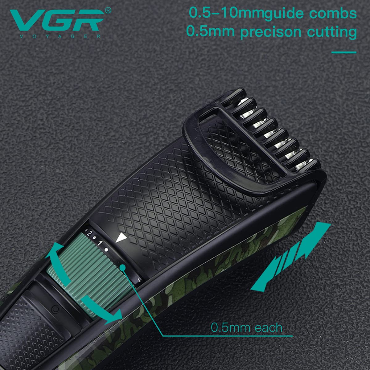 VGR V-053 Camouflage Professional Rechargeable Hair Clipper Runtime 90 min Trimmer for Men (Multicolor)