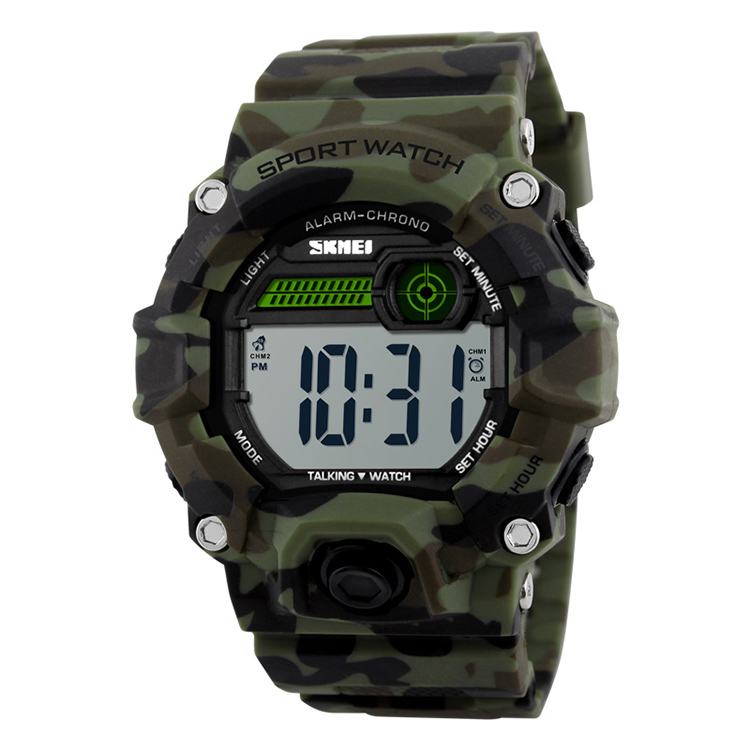 Military Standard SKMEI 1162  Camouflage Green Digital plus analog watch