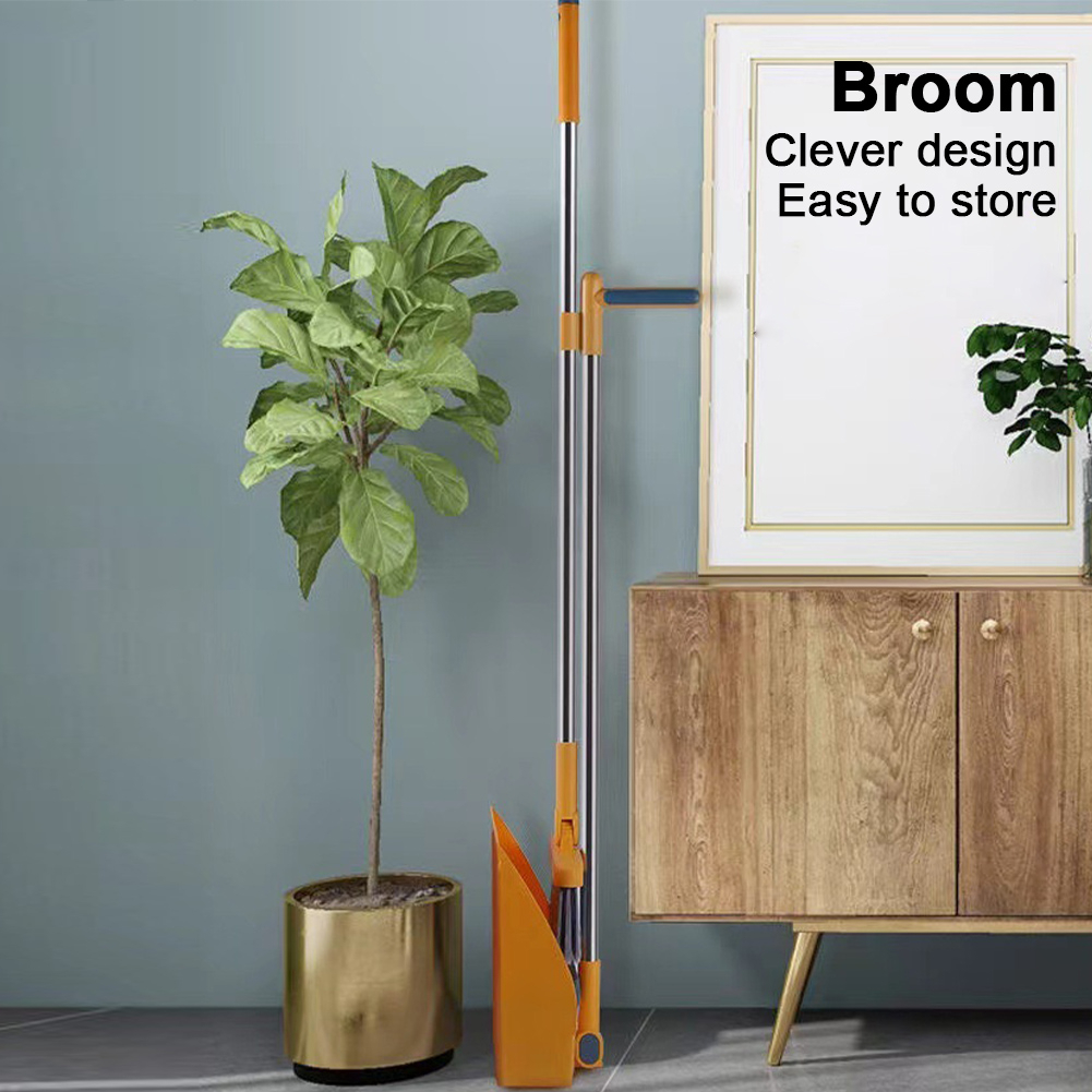 Folding Dustpan Set Practical Cleaning Scraper Broom Dustpan Home Pet Hair Grabber (DS)