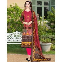 Digital printed 100%  Unstitched Lawn Three Piece