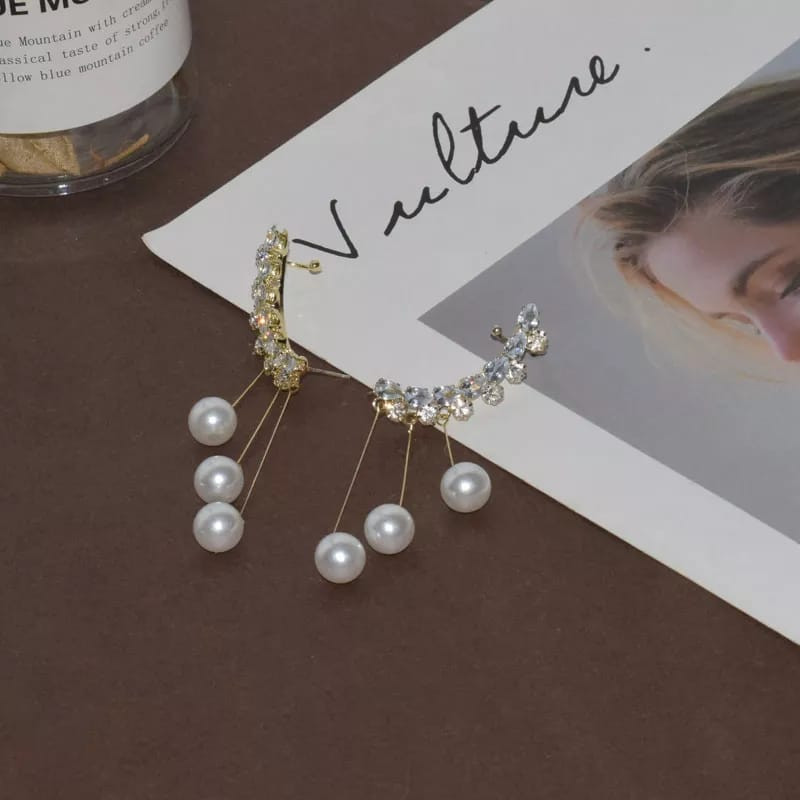 Earrings For Girls Fashion Crystal Wing Stud Earrings For Women 2022 Luxury Pearl Drop Earring Female Jewelry Accessories