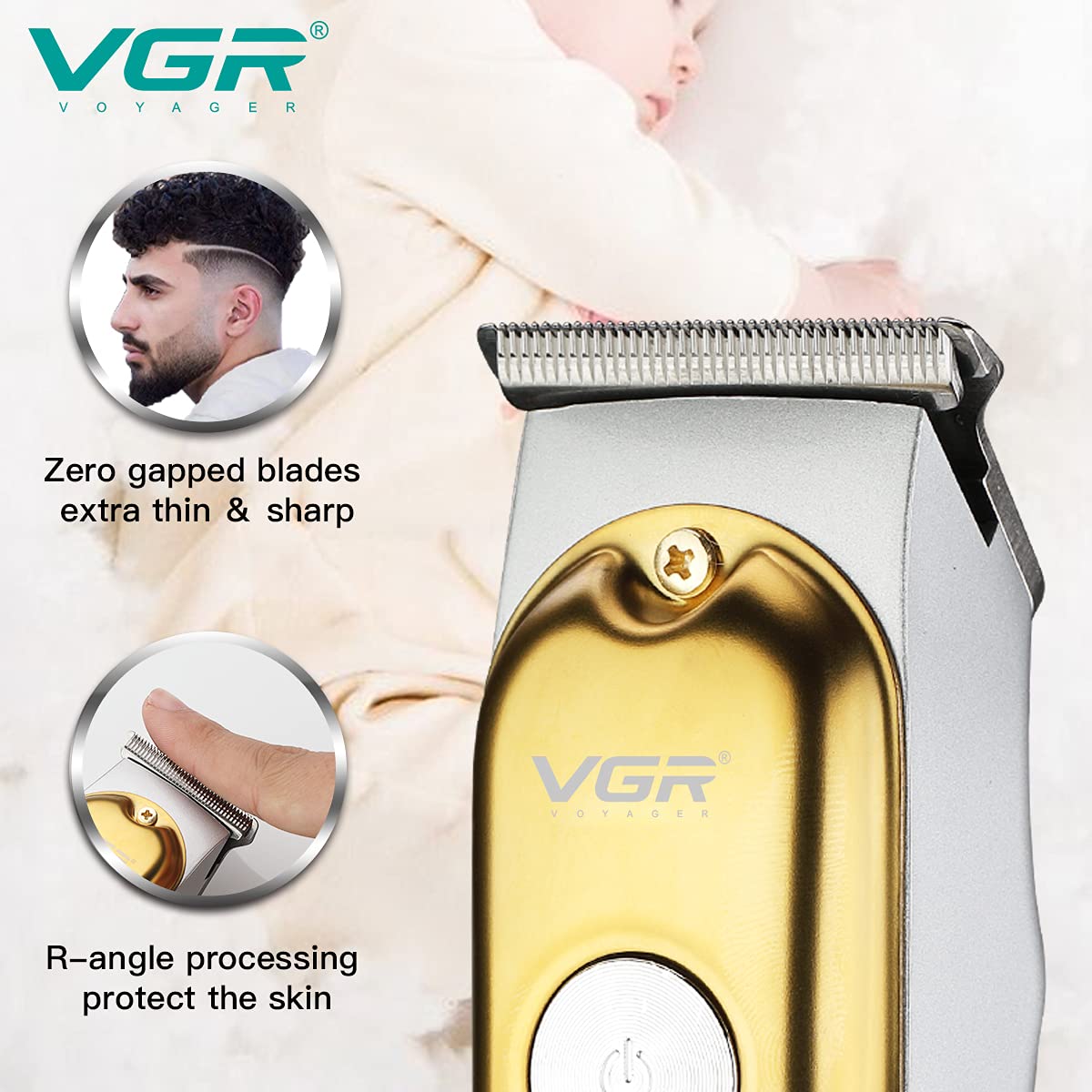 VGR V-290 Digital Display Professional Cordless Hair Clippers Cutter Rechargeable Wireless Hair Grooming Set Beard Trimming Beard Styling Rechargeable Li-ion Battery 600mAh 120 mins Runtime -