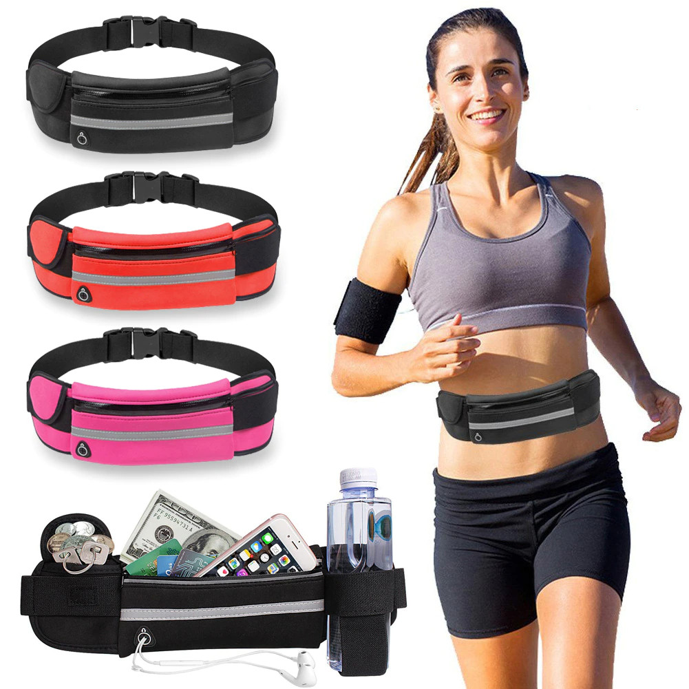 Waterproof Running Jogging Belt Bum Waist Pouch Fanny Pack Black (DS) buysalesbd