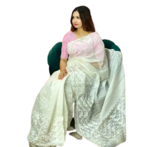 New Gorgeous Design High Quality Skin Printed (Dhupian) Half Silk Saree for Beautiful Women, Silk Chumki , Premium