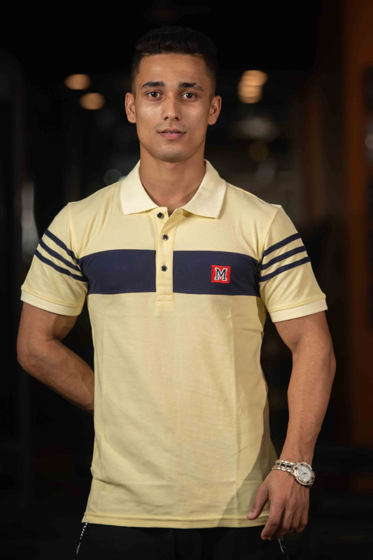 Trendy Contrast Half Sleeve polo Shirt