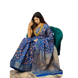New Fashionable Gorgeous Design High Quality Skin Printed (Dhupian) Half Silk Saree for Beautiful Women, Silk Chumki, Premium