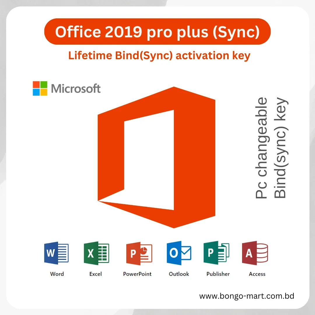 Office 2019 Pro Plus Sync with email bind KEY lifetime