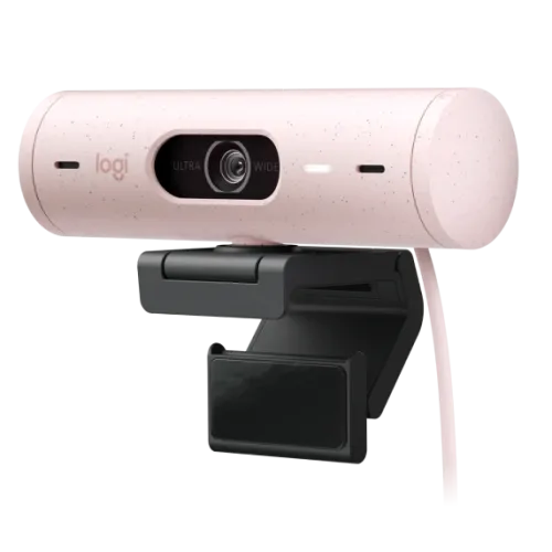 Logitech BRIO 500 Full HD 1080p 4MP Auto-Framing Webcam – Rose Color
