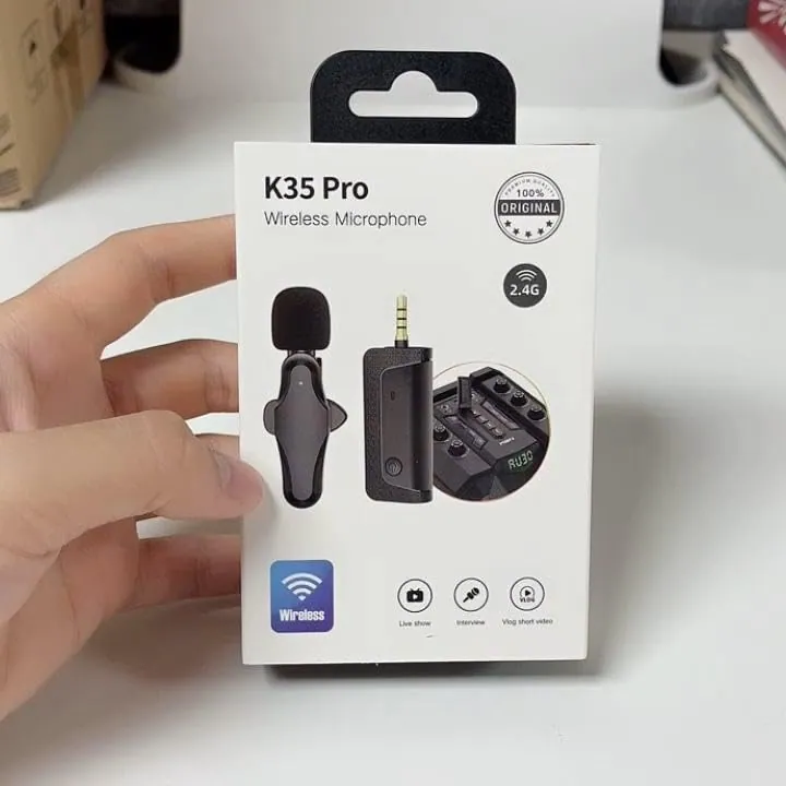 K35 Pro Single Mic Wireless Lavalier Microphone buysalesbd