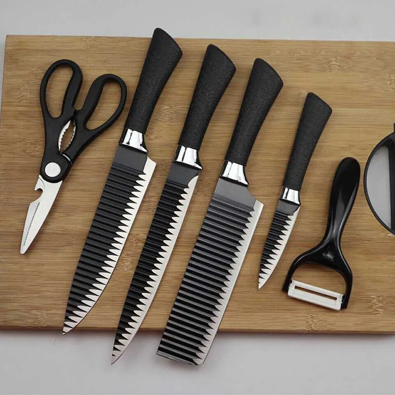 Forging Family Kitchen Knife Set 6 In 1 Kitchen Scissors Fruit Peel Set