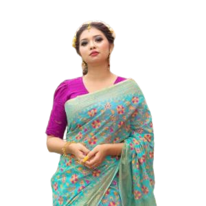 New Fashionable Gorgeous Design High Quality Skin Printed (Dhupian) Half Silk Saree for Beautiful Women, Silk Chumki, Premium