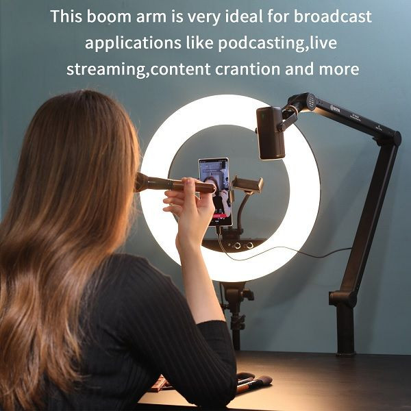 BOYA BY-BA30 Microphone Boom Arm Stand For Studio Podcasting, Live Streaming, Recording, Youtube