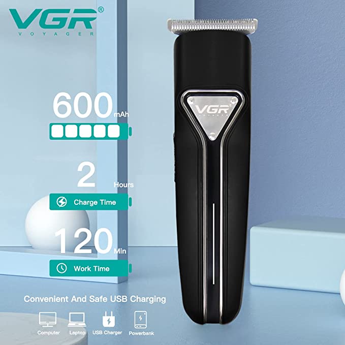 VGR V-008 Professional Rechargeable Hair Trimmer| Runtime: 120 min | (Black)
