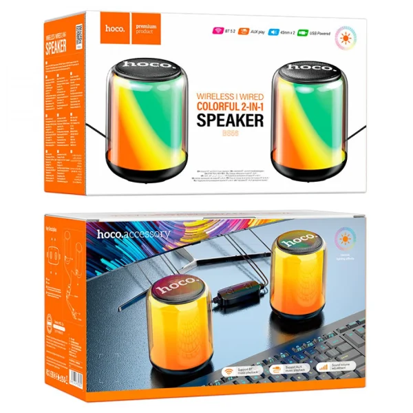 Hoco BS56 RGB 2-In-1 Wired Bluetooth Speaker