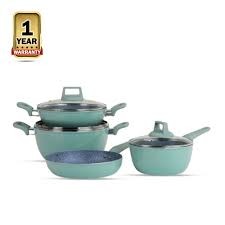 Kiam Die-Casting 7 Set Non-Stick Pan Ceramic Coated-Blue Color