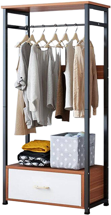 Heavy metal Clothes Stand Clothes Shelf Storage Holder Hanger Organizer Drawer Home 43x30x140cm Coat Rack Clothes Rack Coat Hanger (Size As The Picture Shows; Color Black)