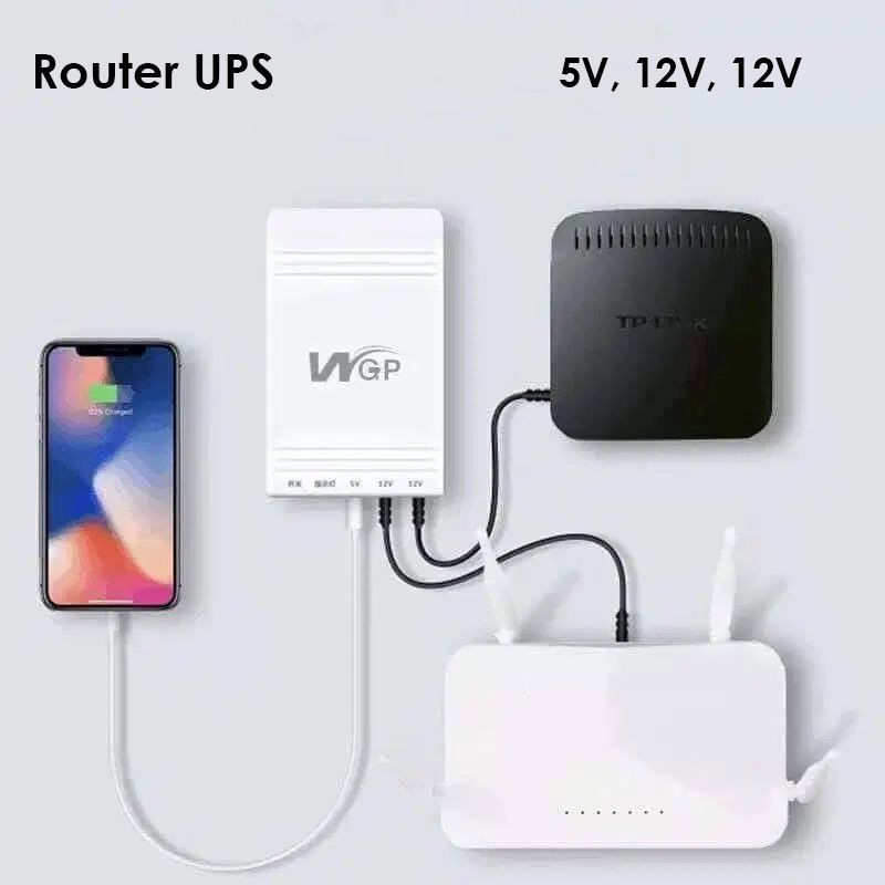 WGP Router & ONU UPS- Backup Up To 8 Hours (5V, 9V, 12V Output)